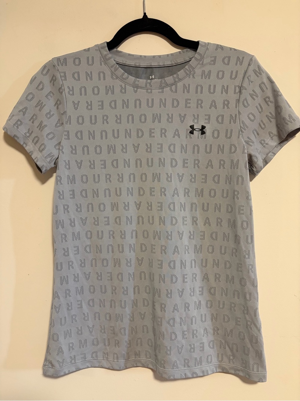 Under Armour Grey All Over Logo Loose Fit Performance Tee Size S